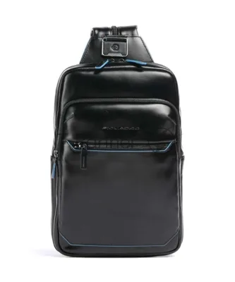 Рюкзак слинг мужской Piquadro Blue Square CA6589B2/N, кожа, черный