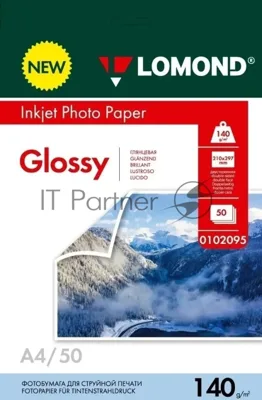 Фотобумага Lomond 0102095 A4/140г/м2/50л./белый глянцевое/глянцевое для струйной печати
