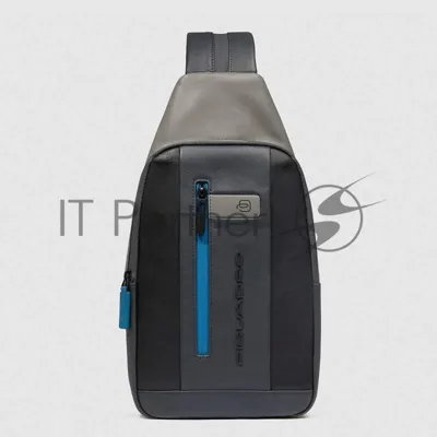 Рюкзак слинг мужской Piquadro Urban CA6540UB00/NGR, кожа, черный/серый