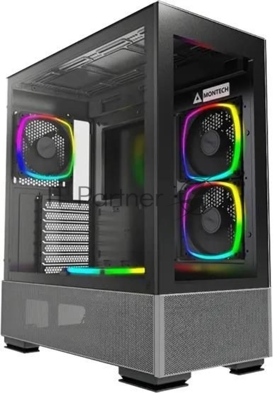 Компьютерный корпус Montech SKY TWO черный без БП ATX 3x140мм 2xUSB3.0 1xUSB3.1 audio bott PSU