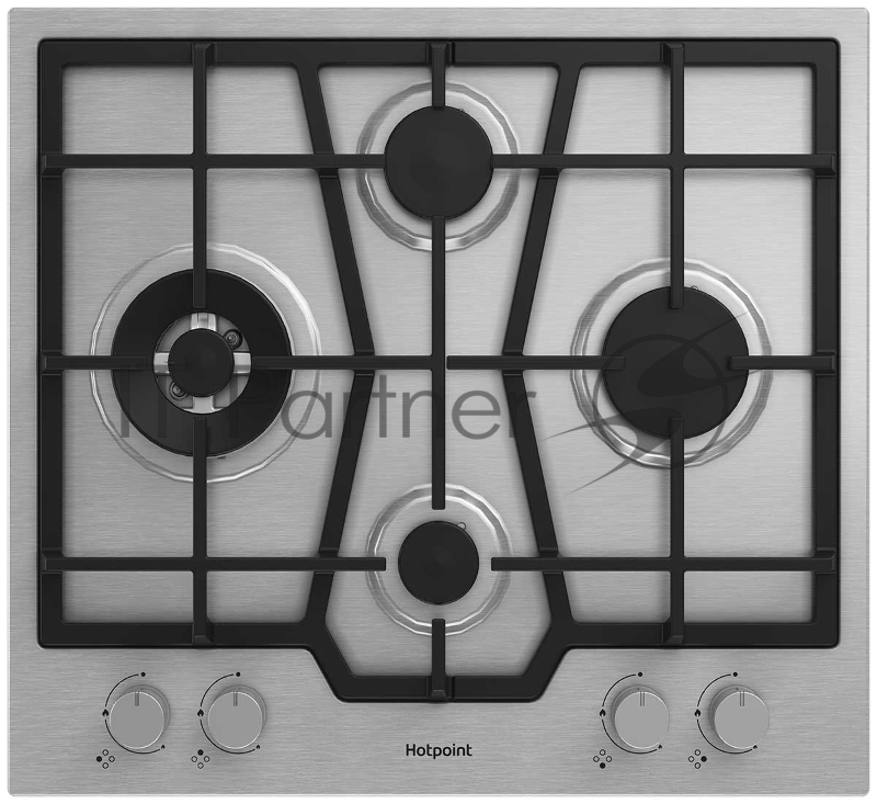 Газовая варочная поверхность Hotpoint HGMT 643 W IX, 4 конфорки, нержавеющая сталь, 9750 Вт