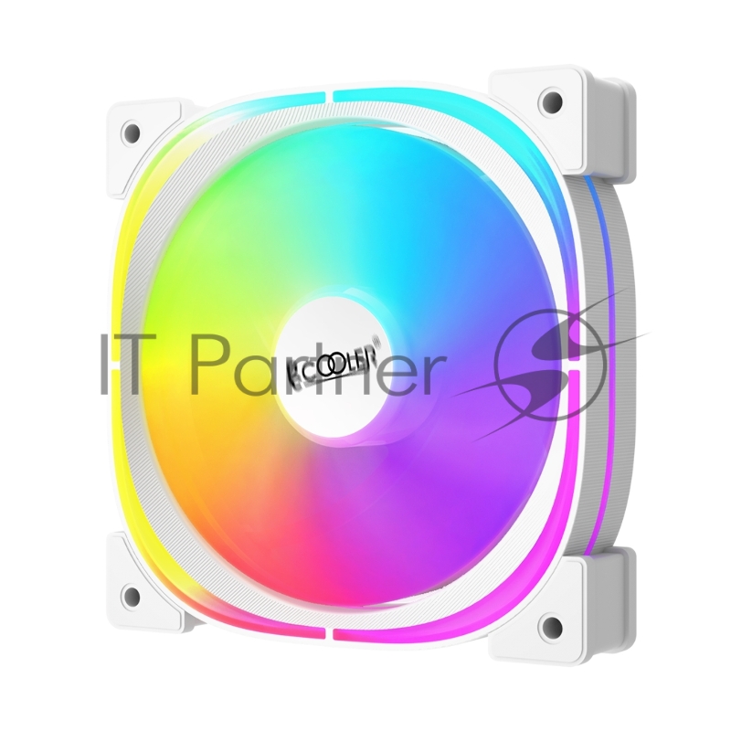 Вентилятор для корпуса PCCooler EF120 ARGb белый, 120 мм, 1500 об/мин, 25.7 дБ, 4 pin