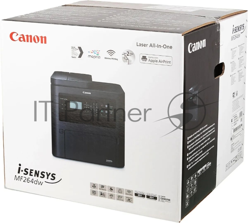 МФУ лазерное Canon imageCLASS MF264dw II (5938C019), A4, ч/б, печ. до 28 стр/мин., скан. до 20 стр/мин., 1200 x 1200 dpi (печ.), 600x600 dpi (скан.), Ethernet (RJ-45), USB, Wi-Fi
