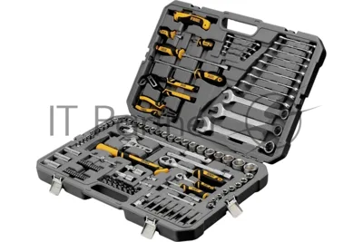 Набор инструментов Denzel 1/2", 1/4", CrV, S2, пластиковый кейс, 122 предмета