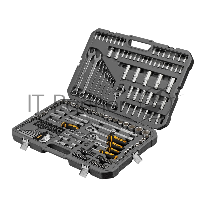 Набор инструментов Denzel 1/2", 1/4", 3/8", CrV, S2, пластиковый кейс, 216 предметов