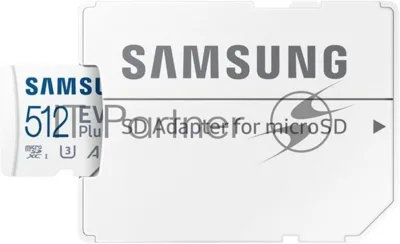 Флеш карта microSDXC 512Gb Samsung MB-MC512SA/EU EVO Plus + adapter