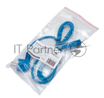 Кабель питания Cablexpert PC-186-VDE-B-1.8M, Schuko-C13, 3x0.75мм2, 10A, с заземлением, медь, 1.8м, синий, пакет