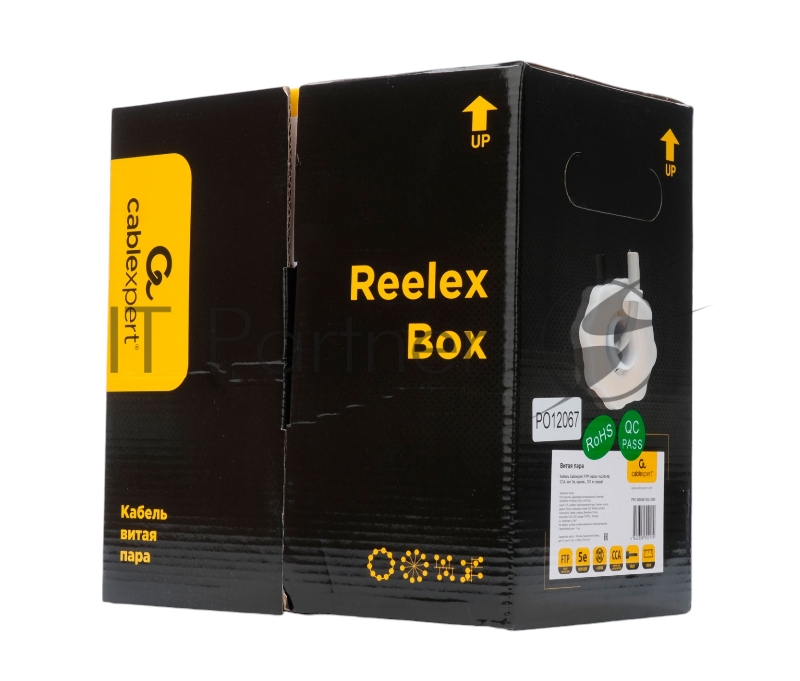 Кабель Cablexpert FPC-5004E-SOL/100, FTP indoor 4x2x0.48, CCA, кат.5е, однож., 100м, box, серый