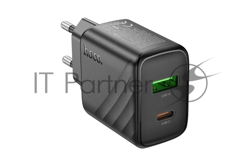 Сетевое зарядное устройство Hoco 30Вт, 3А, QC3.0/PD, 1хUSB, 1хType-C, CS23A, черный, коробка