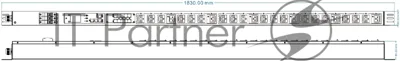 Блок распределения питания Powercom PDU-32AVMS24-18C3-6C9-3P верт.размещ. 18xC13 6xC19 с сетевым мониторингом 3x32A EN 60309 2м
