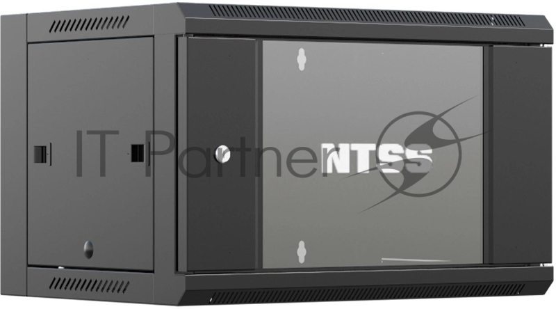 Шкаф коммутационный NTSS (NTSS-W9U6060GS-BL) настенный 9U 570x600мм пер.дв.стекл 60кг черный 22кг