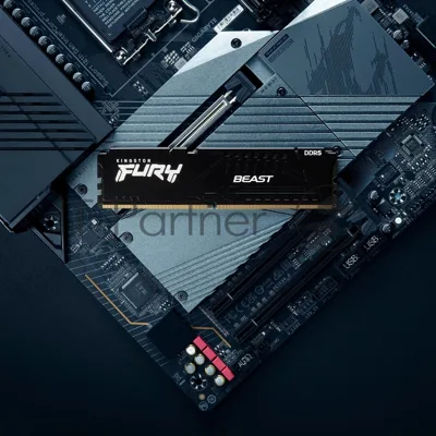 Оперативная память Kingston Fury Beast, DDR5, 32GB (1x32GB), 6000MHz, CL30, DIMM, с радиатором, черный