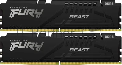 Оперативная память Kingston Fury Beast, DDR5, 64Gb (2x32Gb), 6000MHz, CL30, DIMM, с радиаторами, черный