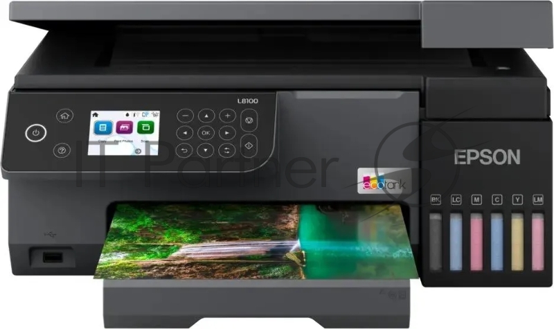 МФУ струйное Epson EcoTank L8100 (C11CK94***), A4, цветной, печ. до 8 стр/мин., 5760 x 1440 dpi (печ.), 1200x4800dpi (скан.), USB, Wi-Fi