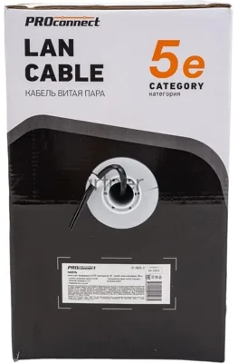 Кабель информационный PROconnect cat.5e UTP 4 пары 24AWG PE внешний 305м черный