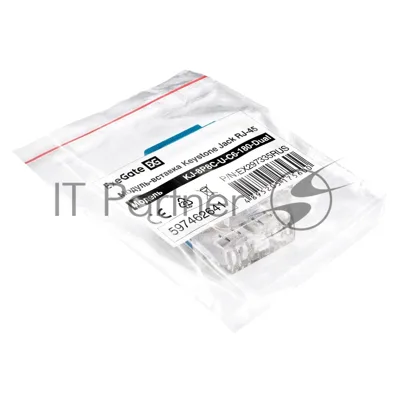 Модуль-вставка Keystone Jack RJ-45 ExeGate KJ-8P8C-U-C6-180-Dual (Кат.6, неэкранированная, 180 градусов, IDC Krone/110)
