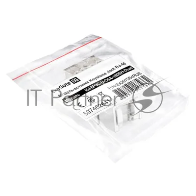 Модуль-вставка Keystone Jack RJ-45 ExeGate KJ-8P8C-U-C6A-180SH-Dual (Кат.6A, неэкранированная, 180 градусов, со шторками, IDC Krone/110)