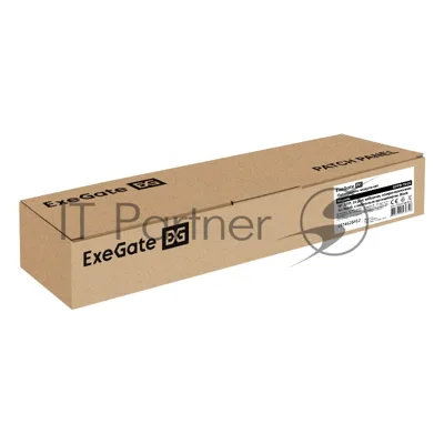 Патч-панель модульная ExeGate EPPB-19-24 (19", UTP, 24 port, наборная, неэкранированная, 1U, RoHS, с кабельным органайзером, Black, RTL)