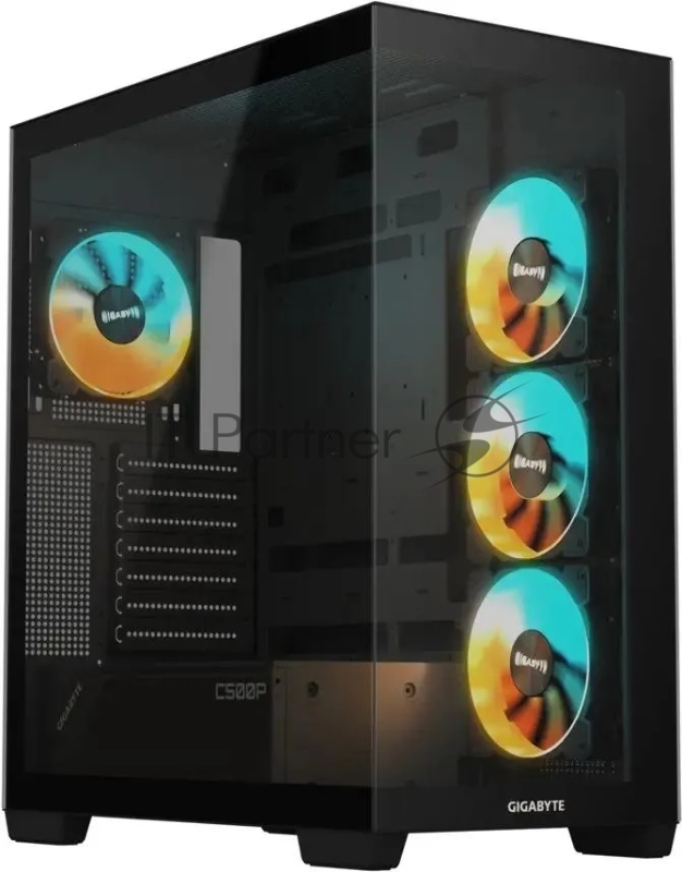 Компьютерный корпус Gigabyte Gb-C500P ST черный без БП ATX 3x120мм 6x140мм 2xUSB 3.0 1xUSB3.1 audio bott PSU