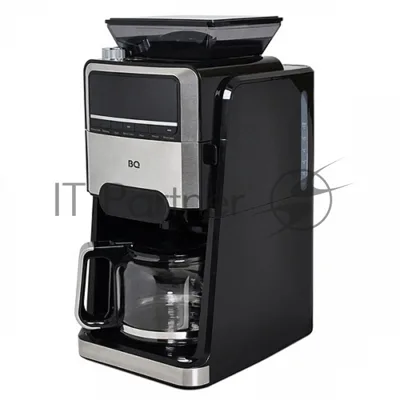 Кофеварка капельная со встроенной кофемолкой BQ CM3002 черный-стальной, исп. кофе - зерновой/молотый, 1.5 л, 1400 Вт
