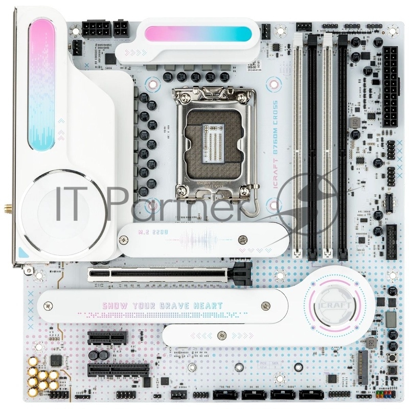 Материнская плата Maxsun iCraft B760M Cross, LGA 1700, Intel B760, 4xDDR5, 4xSATA, 1xM.2, 1xPCIe 5.0 x16, HDMI, DisplayPort, 2xUSB Type-C, 1x2.5Gb LAN, 7.1, microATX