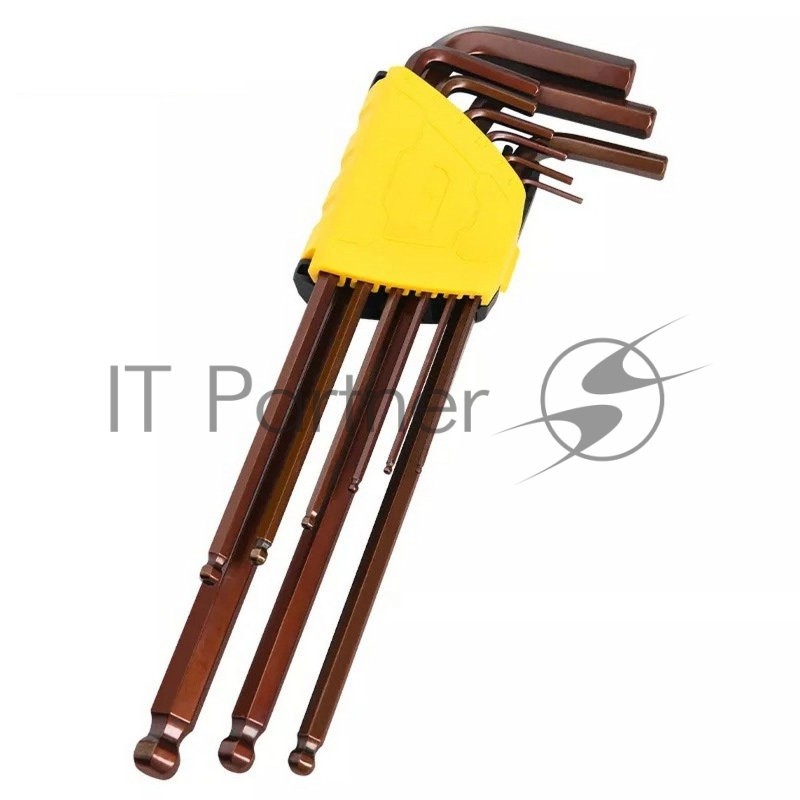 Ключ Deli Набор шестигранных ключей с шаром сверхдлинных Deli DL230809G 9 шт Cr-V, размеры 1,5,2,2,5,3,4,5,6,8,10мм, пластиковый держатель