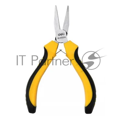 Мини-тонкогубцы Deli DL103204 160мм, двухкомпонентная рукоять