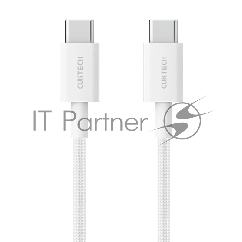 Кабель USB CukTech Type-C to Type-C braided cable 1.5m 3A 60W CTC315P белый