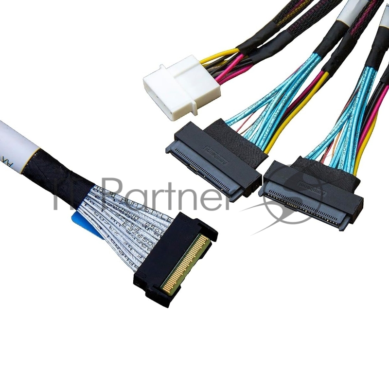 Кабель Amphenol RMC74-2464 Cable MCIO x8 74P (прямой Straight Type) -TO- 2* U.2 (SFF-8639), L:80cm (CMC239)