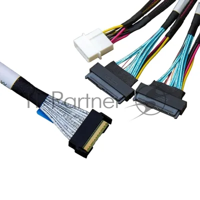 Кабель Amphenol RMC74-2464 Cable MCIO x8 74P (прямой Straight Type) -TO- 2* U.2 (SFF-8639), L:80cm (CMC239)