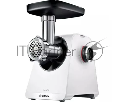 Мясорубка электрическая Bosch MFWS420W белый, 1900 Вт, 2.5 кг/мин, реверс, насадки - 3
