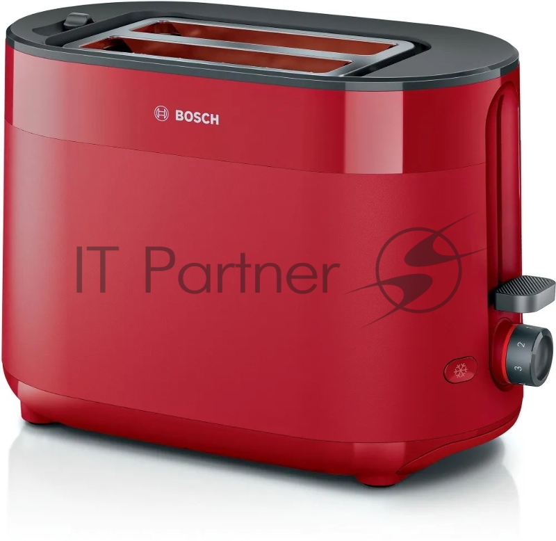 Тостер Bosch TAT2M124 красный, 950 Вт, 2 слота