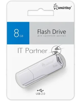 Флешка USB SmartBuy CLUE white (SB8GbCLU-W), 8Gb, USB 2.0, R/W 30/15, белый