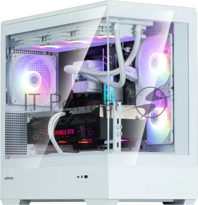 Компьютерный корпус ZALMAN P30 V2, MATX, белый, WINDOW, 2x3.5", 3x2.5", 1xUSB TYPE-C, 1xUSB 3.0, SIDE 2x120мм ARGb, REAR 1x120мм ARGb, VGA support