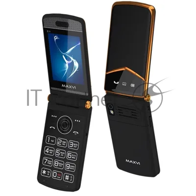Мобильный телефон Maxvi E11 черный/золотистый