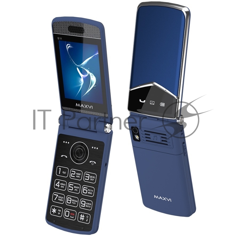 Мобильный телефон Maxvi E11 синий/серебристый