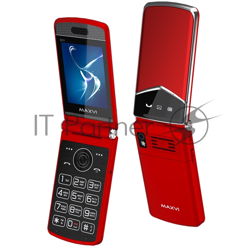 Мобильный телефон Maxvi E11 красный/серебристый