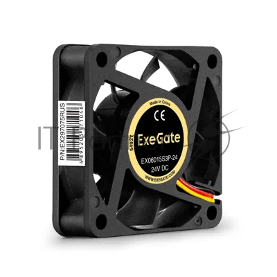 Вентилятор для корпуса ExeGate EX06015S3P-24 черный, 60 мм, 4800 об/мин, 34.1 дБ, 3 pin