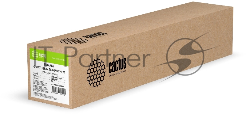 Бумага Cactus CS-PC200-91430 36"(A0) 914мм-30м/200г/м2/белый матовое универсальная (с покрытием) втулка:50.8мм (2") (упак.:1рул)