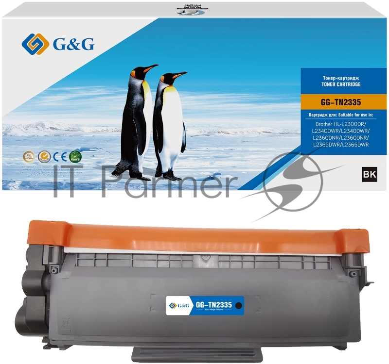 Картридж лазерный G&G GG-TN2335 черный (1200 стр.) для Brother HL-L2300DR/L2340DWR/L2340DWR/L2360DNR/L2360DNR/L2365DWR/L2365DWR