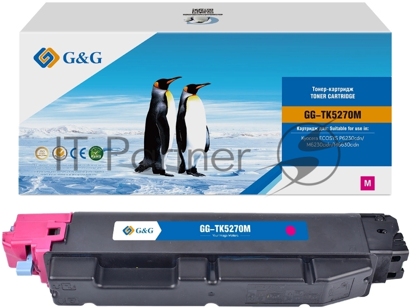 Картридж лазерный G&G GG-TK-5270M (TK5270M) пурпурный (6000 стр.) для Kyocera ECOSYS P6230cdn/M6230cidn/M6630cidn
