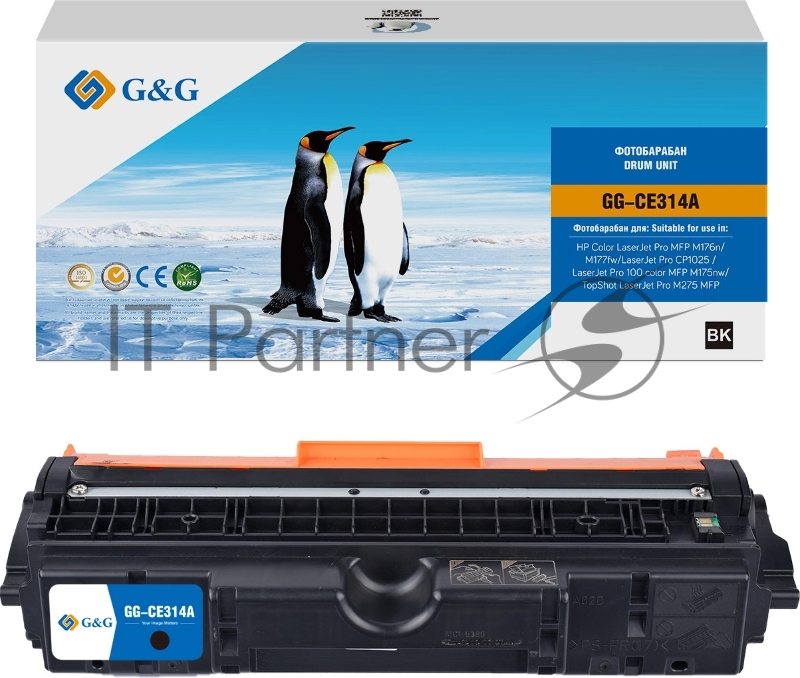 Блок фотобарабана G&G Universal GG-CE314A CE314A цветной цв:14000 стр. для CLJ Pro MFP M176n/M177fw/CP1025/100 color MFP M175nw/TopShot M275 MFP HP
