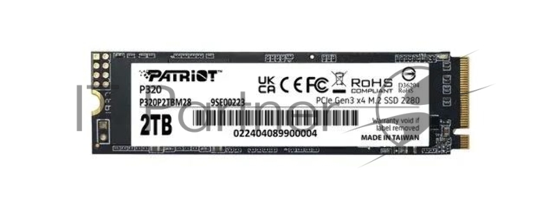Накопитель SSD Patriot P320 2Tb, M.2 2280, NVMe, R/W 3000MB/2200Mb/s