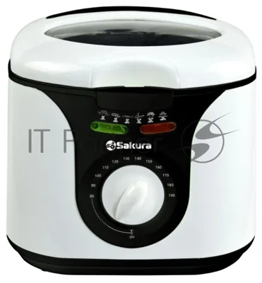 Фритюрница Sakura SA-7669BK белый/черный, 1300 Вт, 2.0 л, 1.0 кг, антипригарное покрытие, съёмная чаша