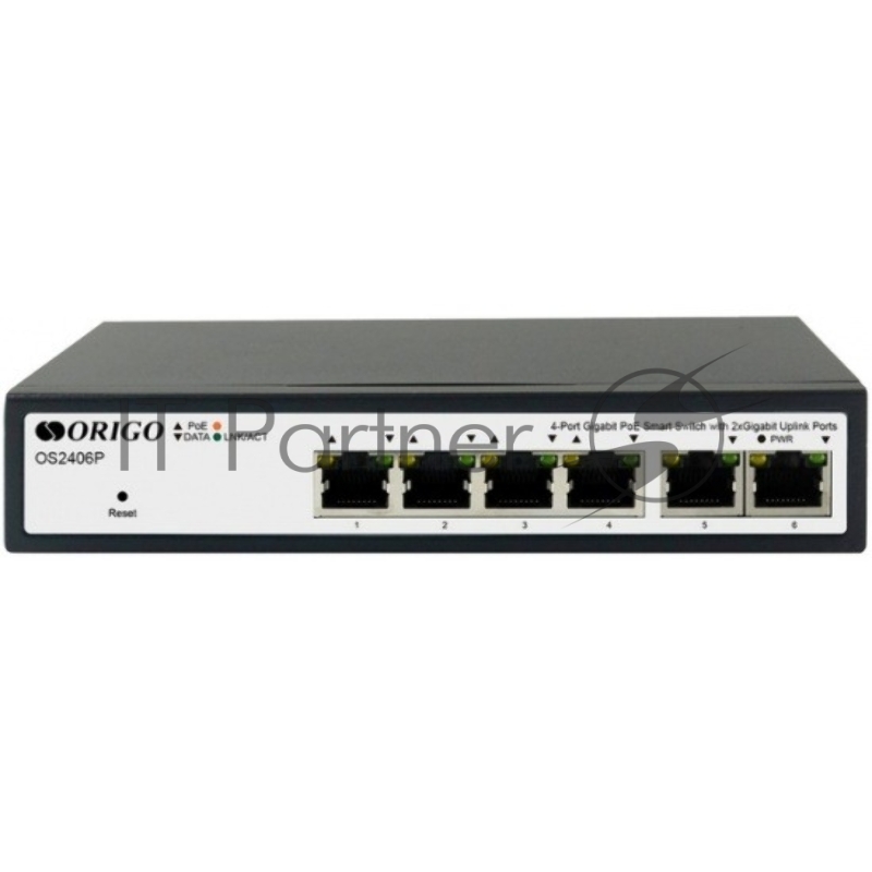 Коммутатор ORIGO OS2406P/60W/A1A, 4×1 Гбит/с PoE+ + 2×1 Гбит/с, настраиваемый