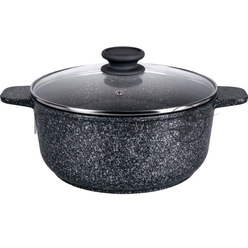 Кастрюля Maunfeld GRETA MF24GRTT01CR из литого алюминия со стеклянной крышкой, 24 см, 4 л