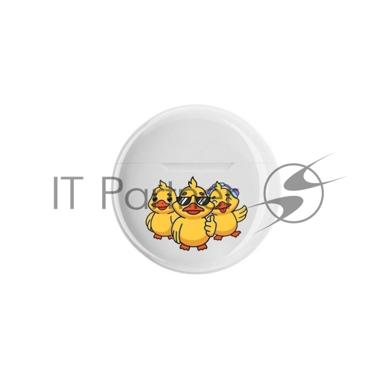 Наушники TWS ViBE BT 0100 "Ducks" белый, вкладыши, Bluetooth, сенсорное управление, до 4 ч