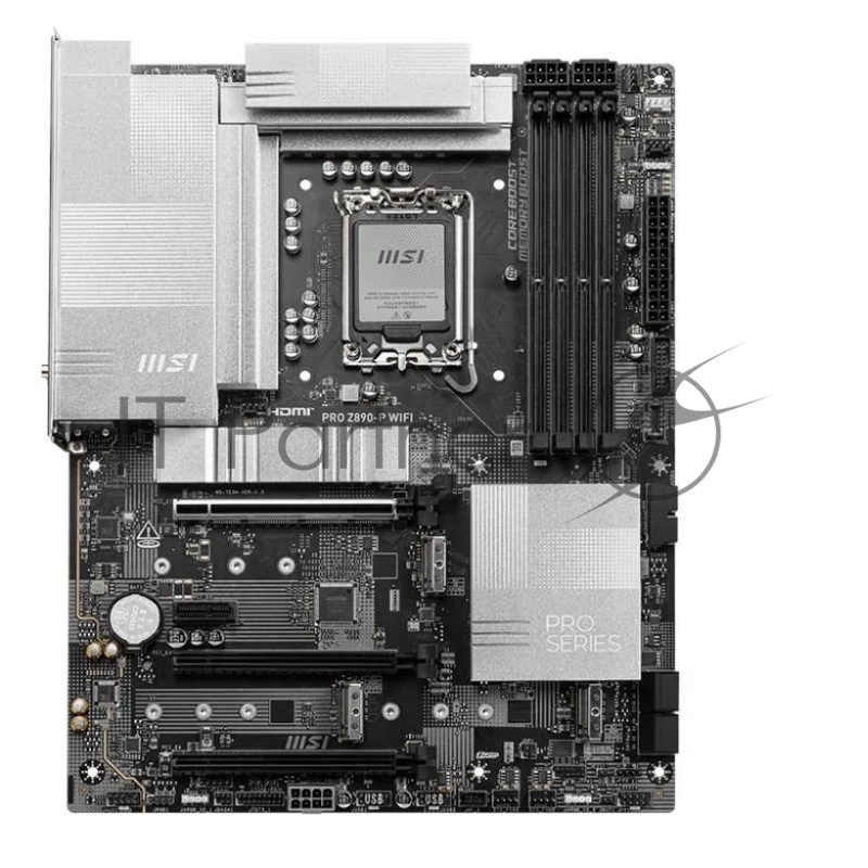 Материнская плата MSI PRO Z890-P WIFI, LGA1851, Intel Z890, 4xDDR5, 4xSATA, 4xM.2, 1xPCIe 5.0 x16, DisplayPort, HDMI, USB Type-C, 1x5Gb LAN, Thunderbolt, 3x3.5 мм, 7.1, ATX