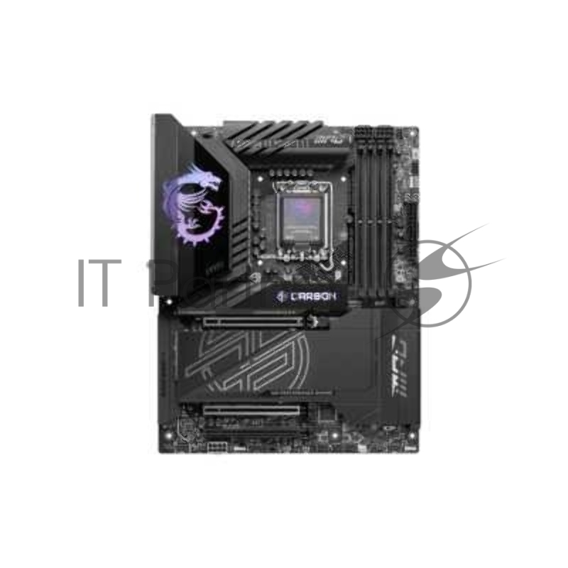 Материнская плата MSI MPG Z890 CARBON WIFI, LGA1851, Intel Z890, 4xDDR5, 4xSATA, 5xM.2, 1xPCIe 5.0 x16, HDMI, USB Type-C, 2x5Gb LAN, Thunderbolt, 2x3.5 мм, 7.1, ATX