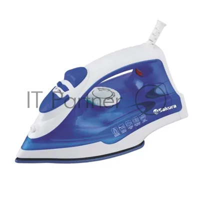 Утюг Sakura SA-3062CBL белый/синий, 1800 Вт, 35 г/мин, 100 г/мин, 220 мл